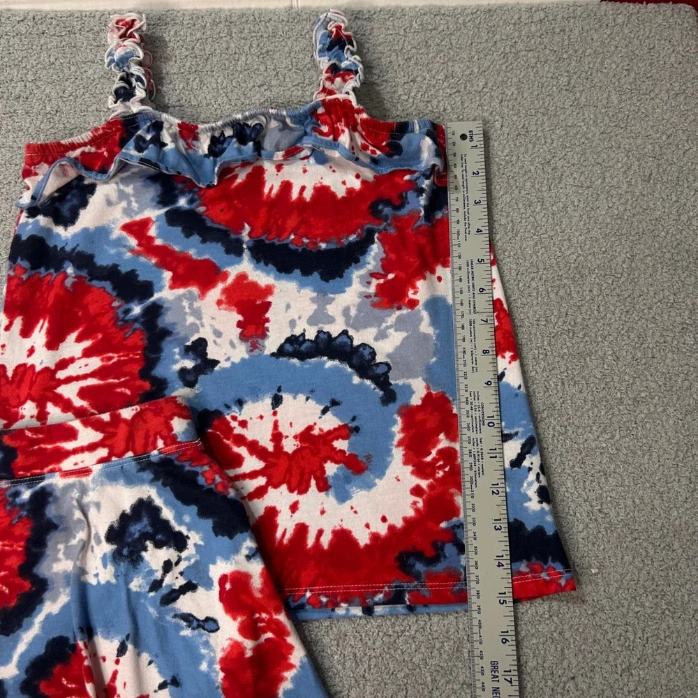 The Children's Place Skort Set Tie Dye XL 14 Red White Blue Americana July 4th - Picture 2 of 9